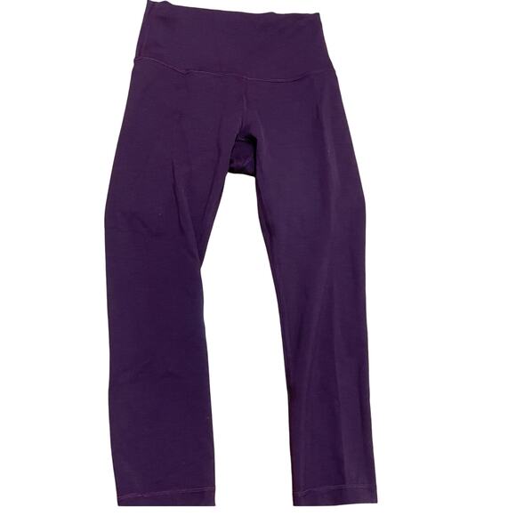 Lululemon Women's 4 Maroon Purple Wunder Train High-Rise Crop 21" Leggings - Picture 1 of 8